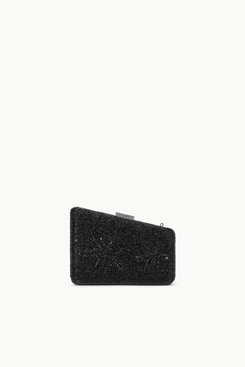 STAUD CARMELLA BEADED CLUTCH BLACK STARFISH 1