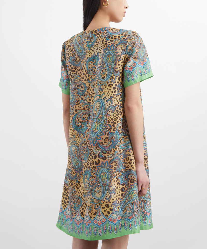 Animal Paisley Silk Mini Tunic Dress 4
