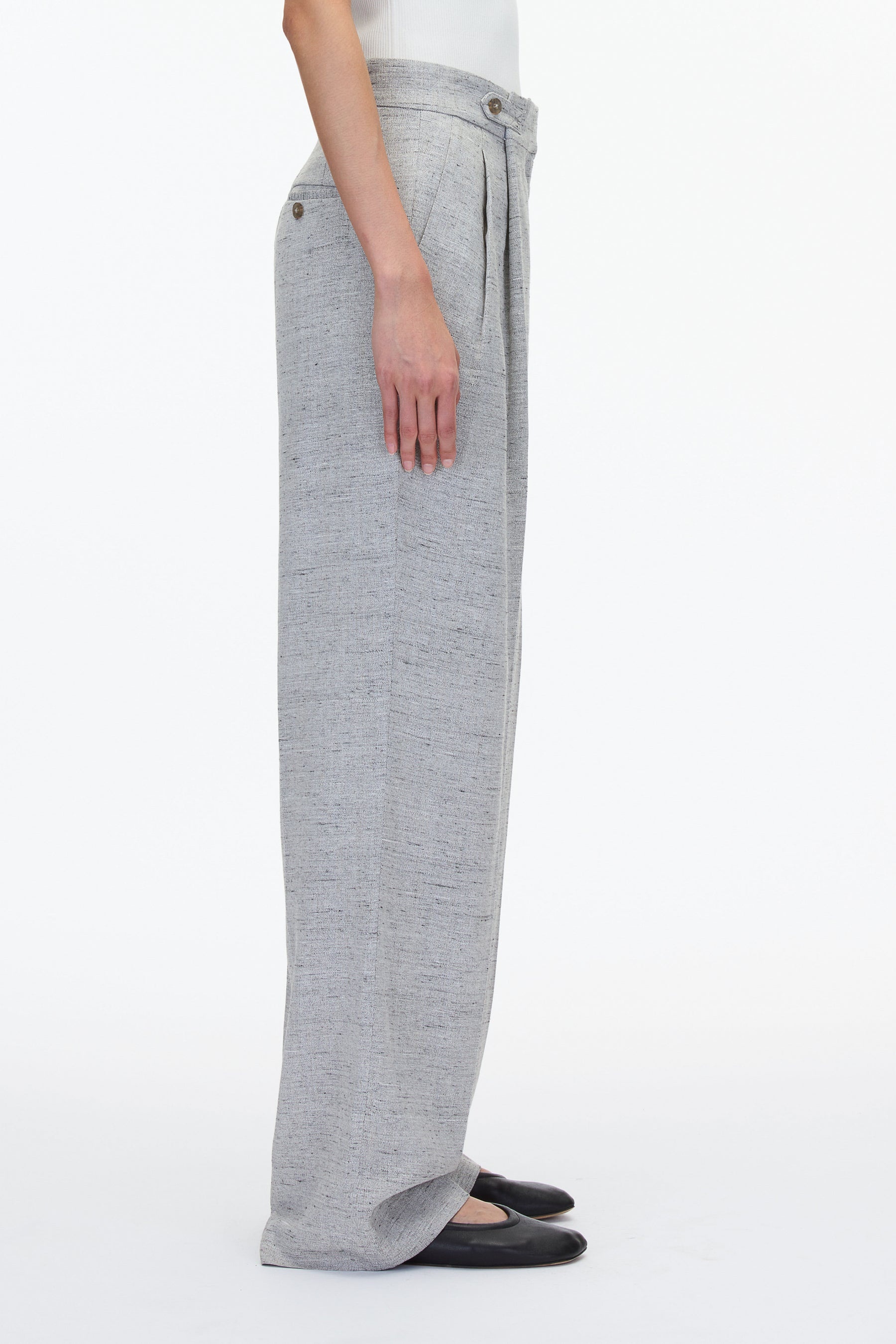 Wide Leg Pleated Trouser - 3