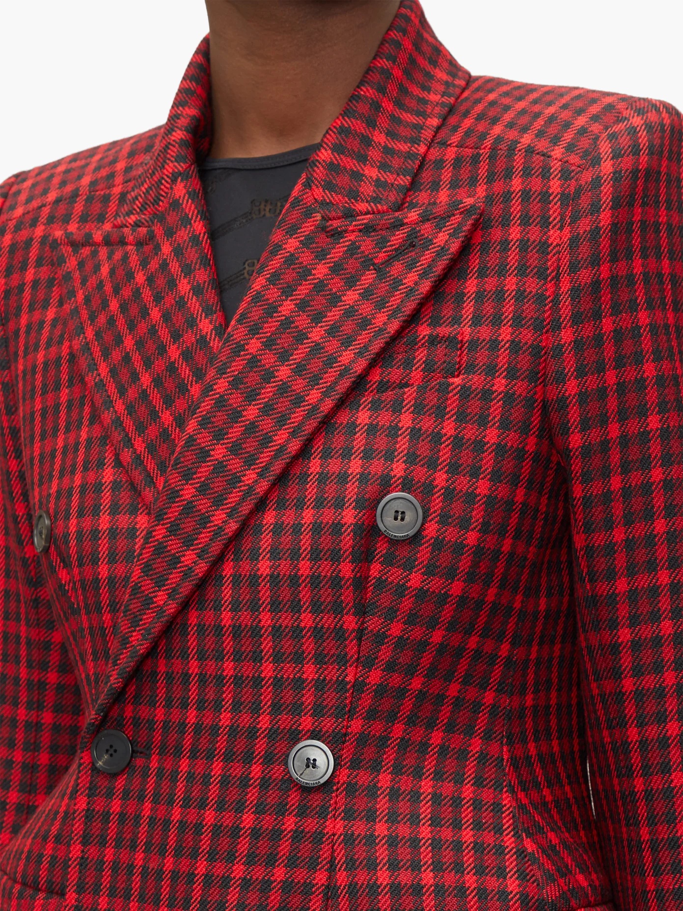 Hourglass tartan wool-twill coat - 3