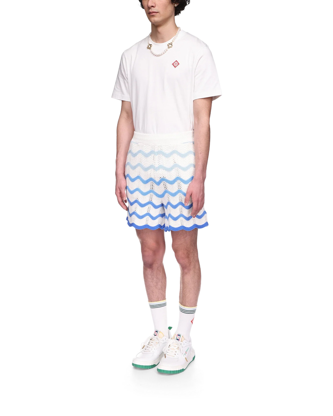 Wavy Gradient Crochet Shorts | Casablanca Paris - 3