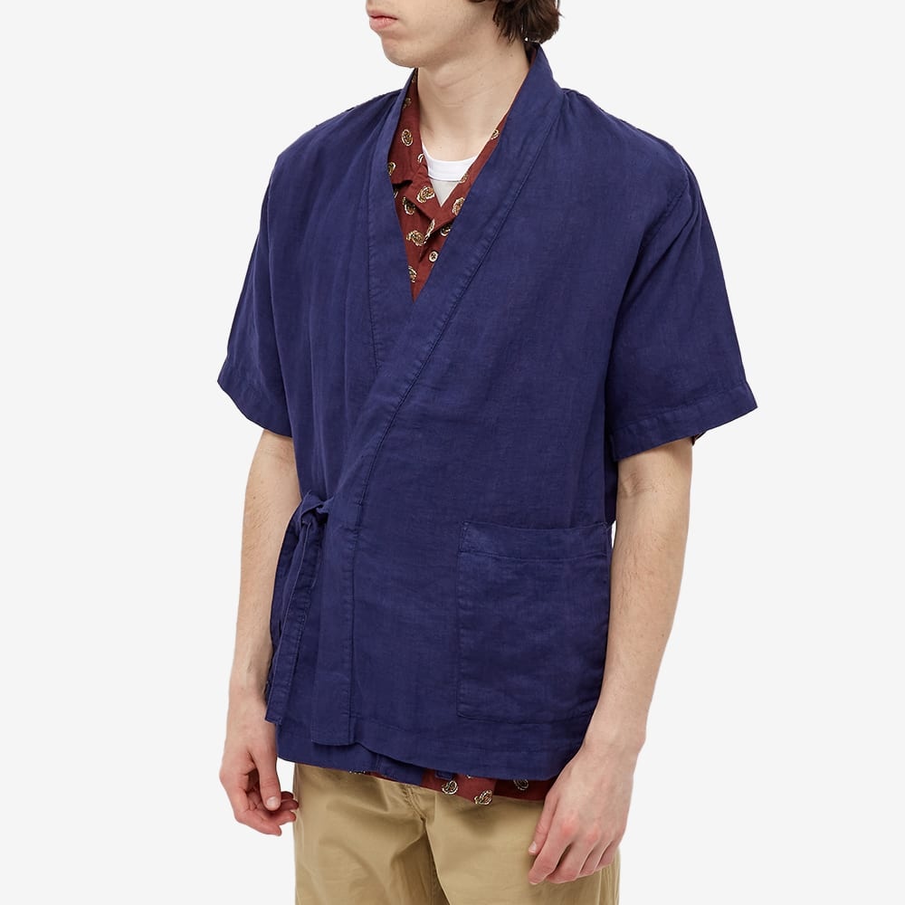 Universal Works Short Sleeve Linen Kyoto Workshirt - 3