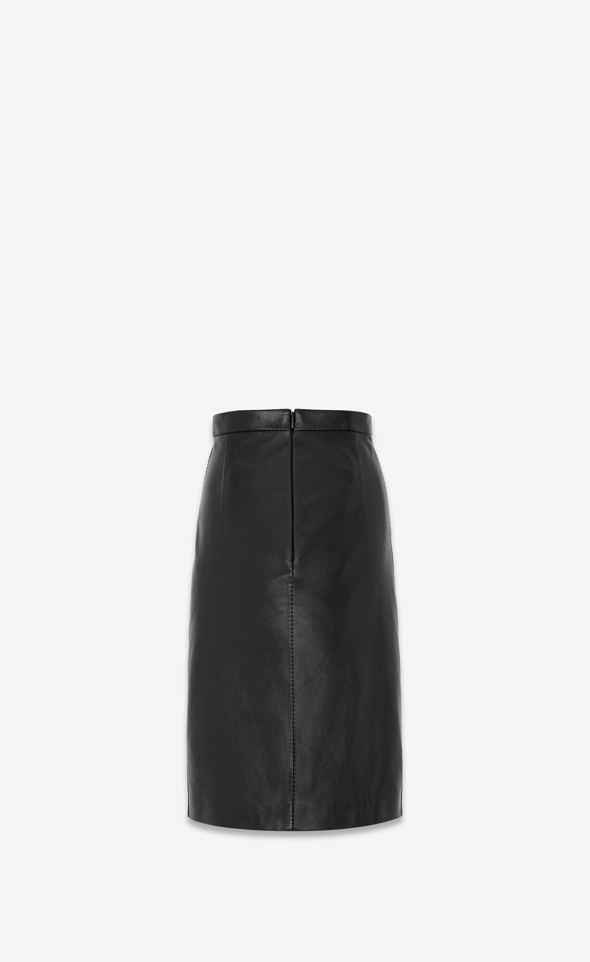 pencil skirt in shiny lambskin - 3