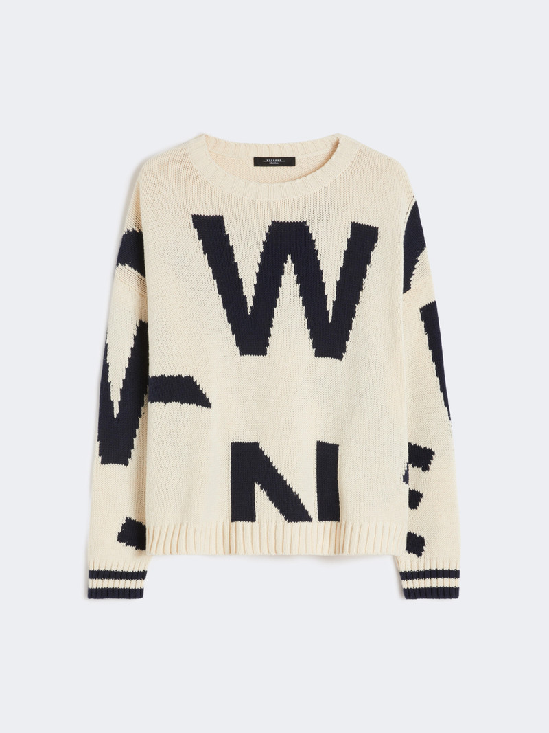 CELEBRE Patterned cotton crew-neck - NAVY 1
