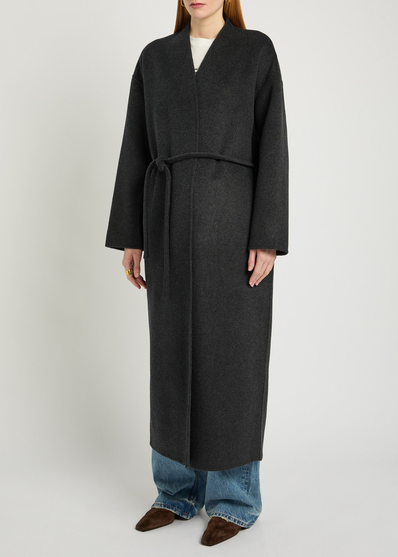ANINE BING Anine Bing Hunter Belted Wool and Cashmere-blend Coat outlook