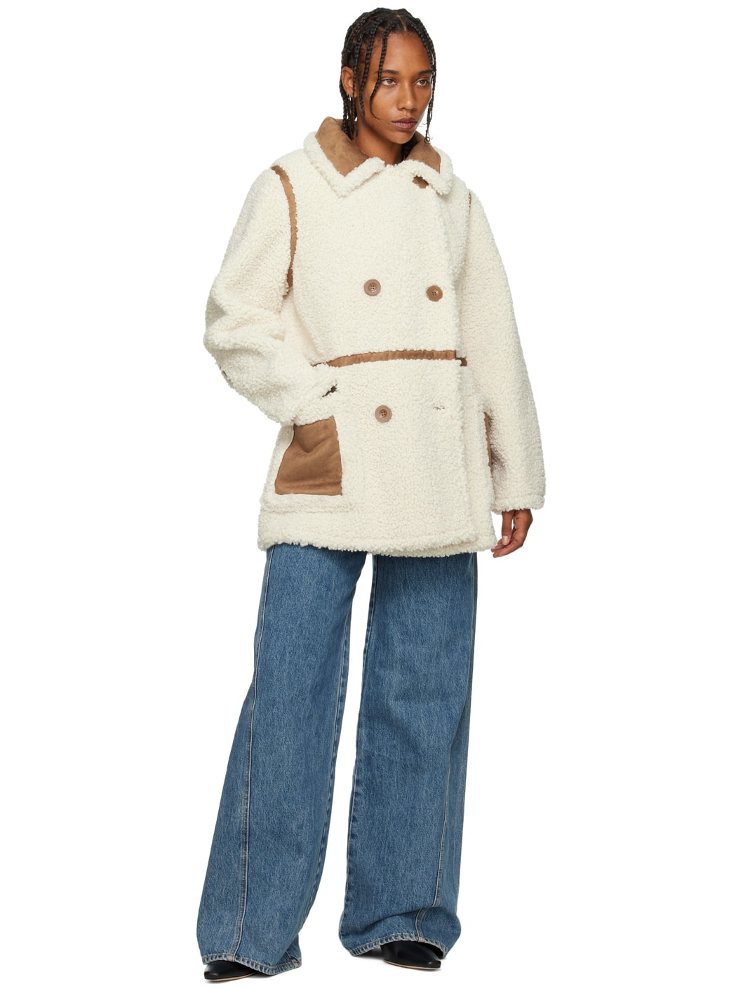 Off-White Chloe Faux-Shearling Jacket - 4