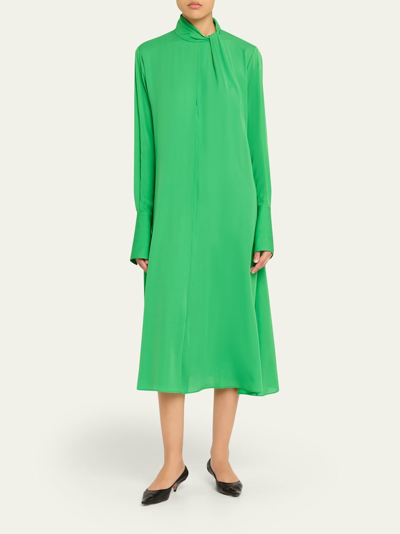 TOM FORD Washed Silk Georgette Belted Midi Dress outlook