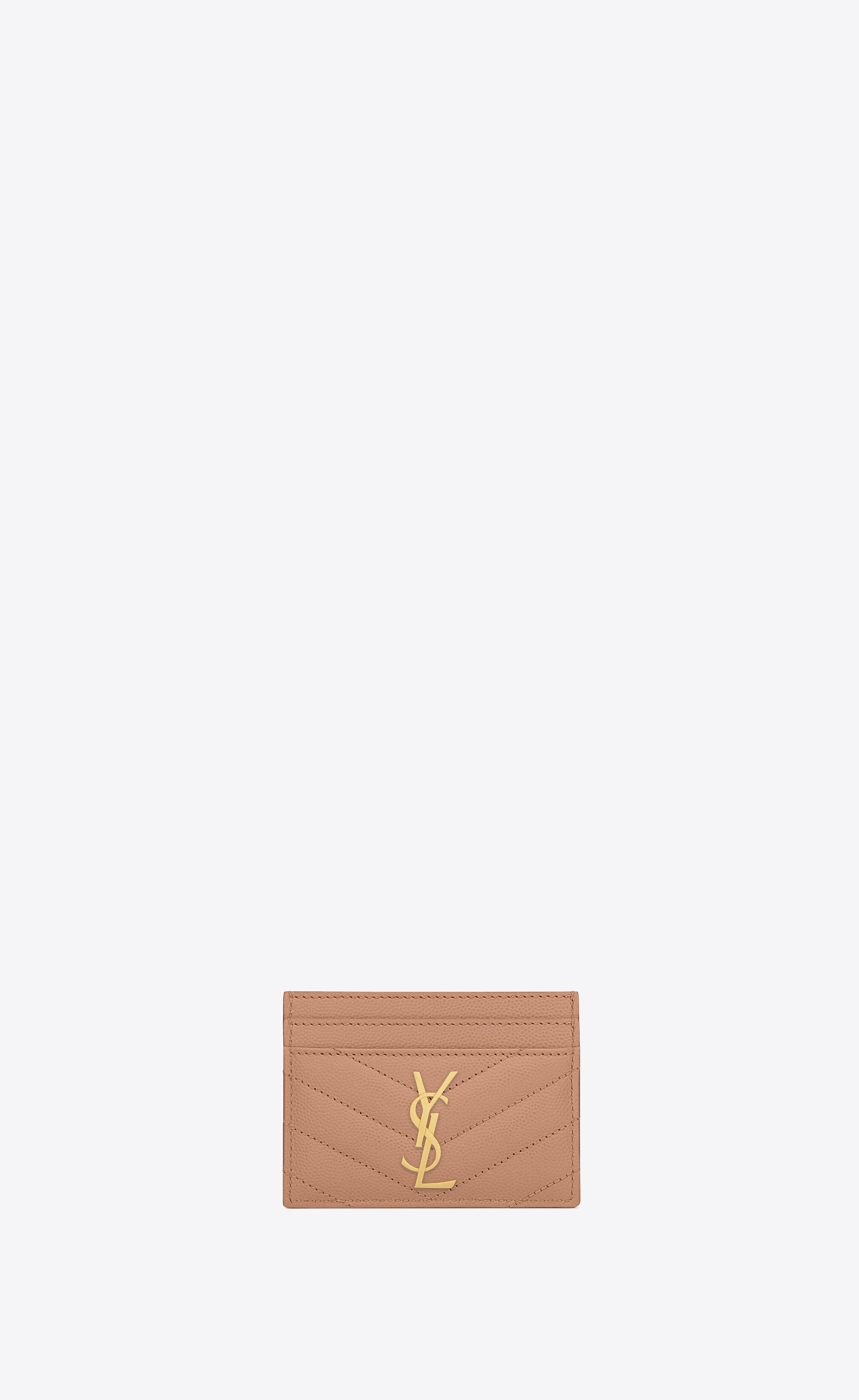 cassandre saint laurent matelassé card case in grain de poudre embossed leather - 1