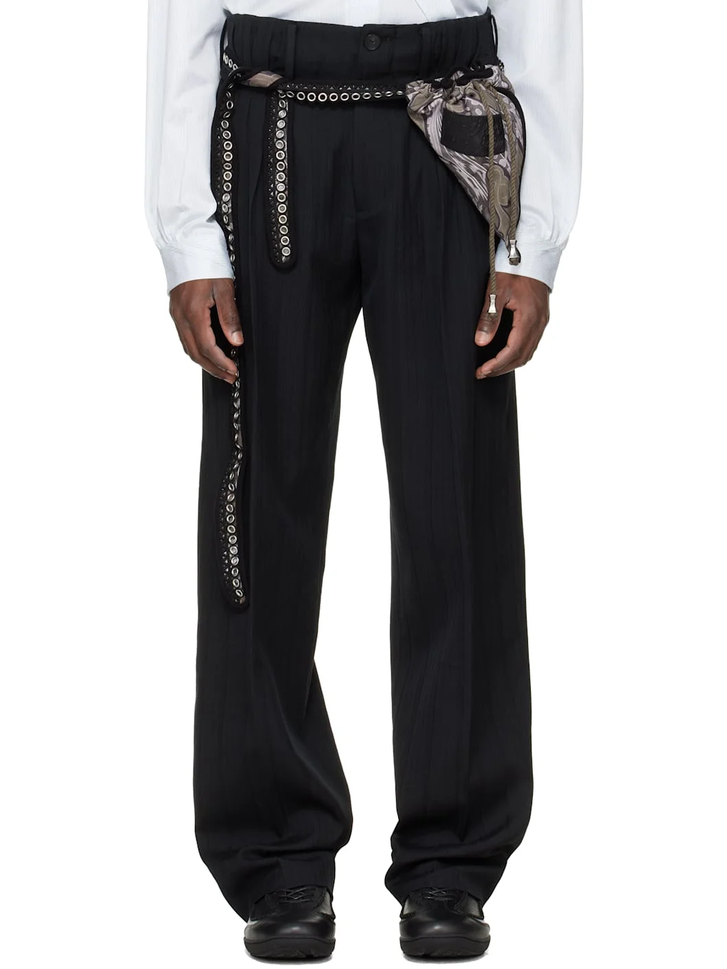Black Tarhos Pleated Trousers - 1