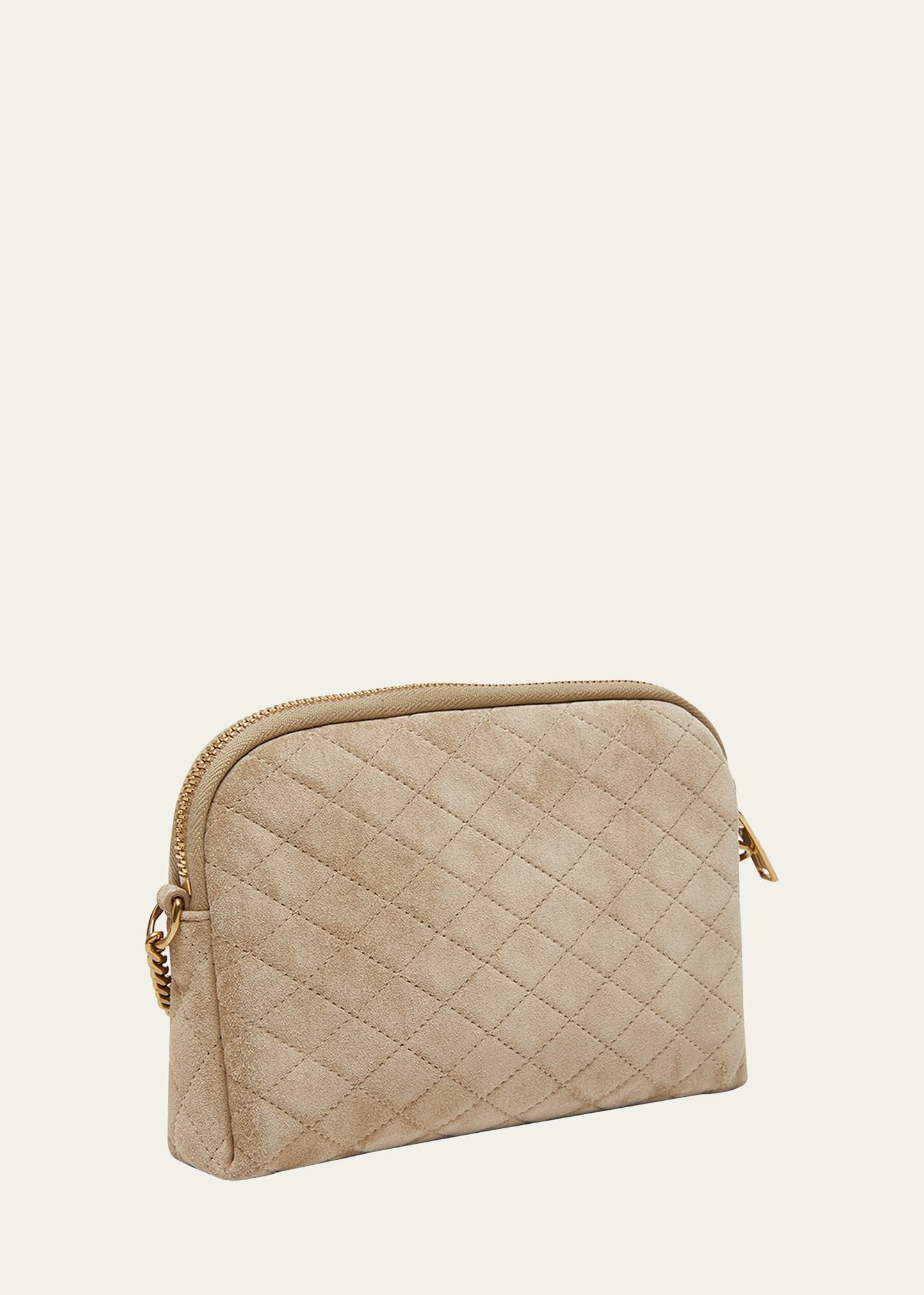 YSL Quilted Suede Pouch Shoulder Bag - 3