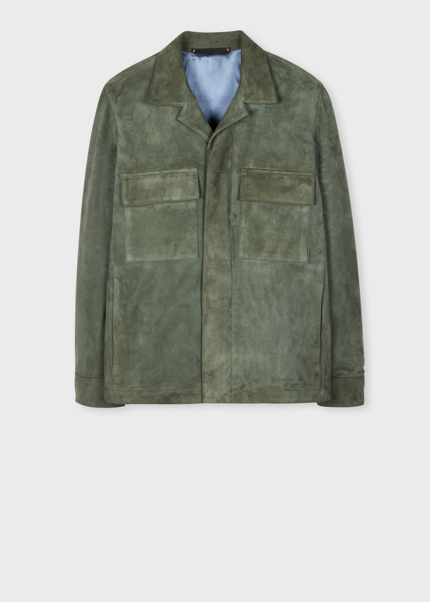 Dark Green Casual-Fit Suede Jacket - 1