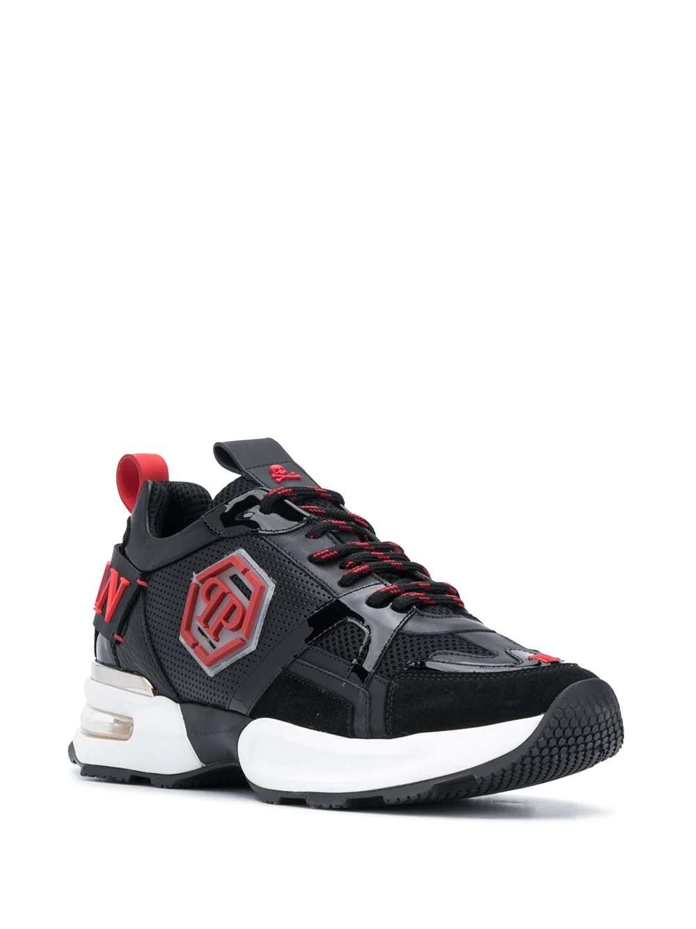 Hexagon contrast panel sneakers - 2