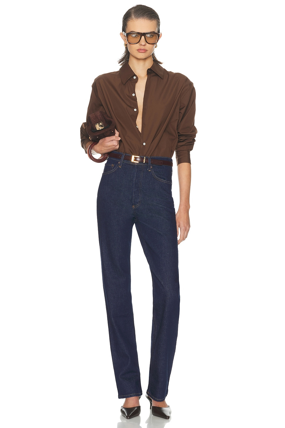 90s Pinch Waist Long Jeans - 5