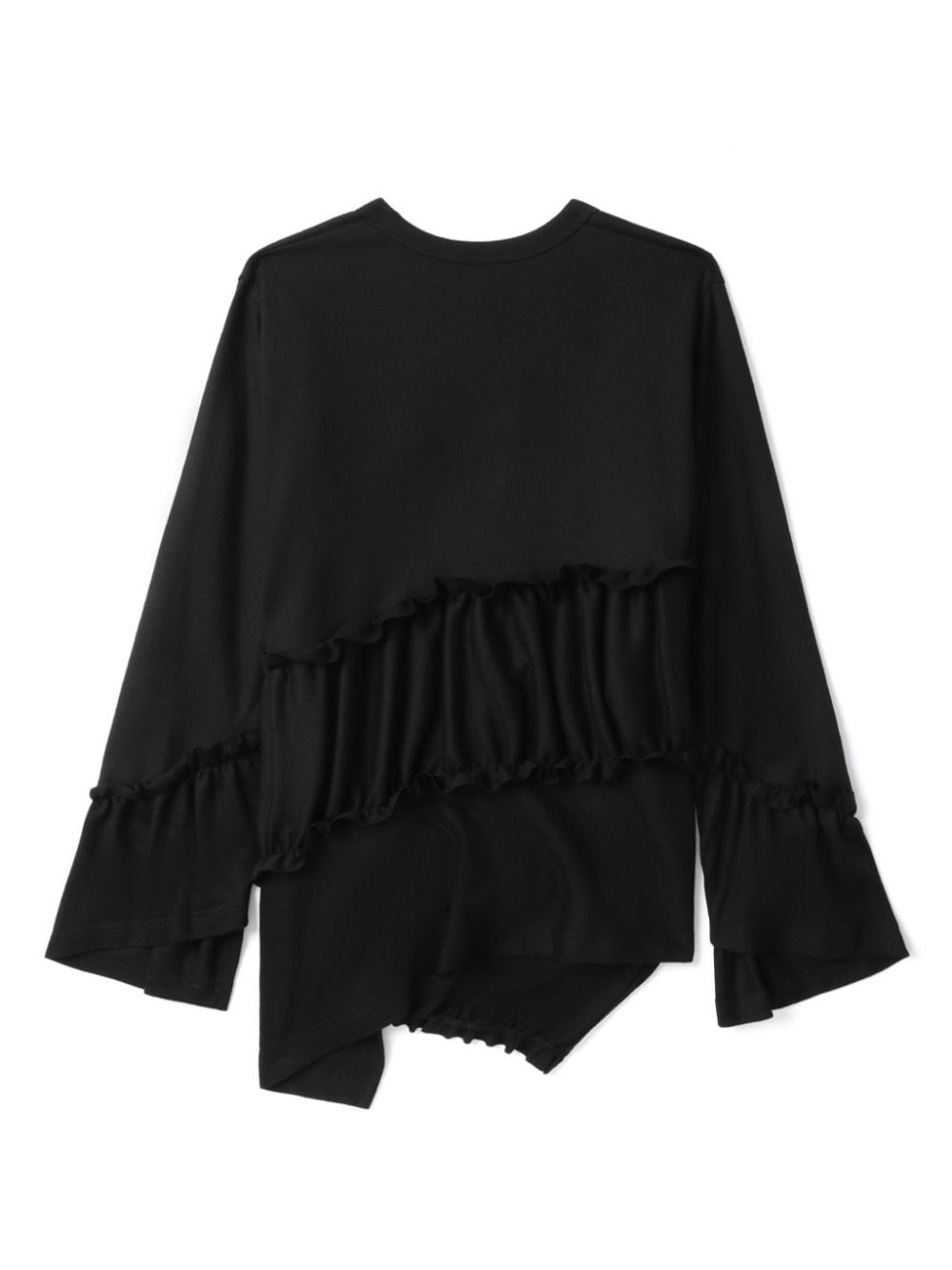 ruffled asymmetric wool sweatshirt - 6