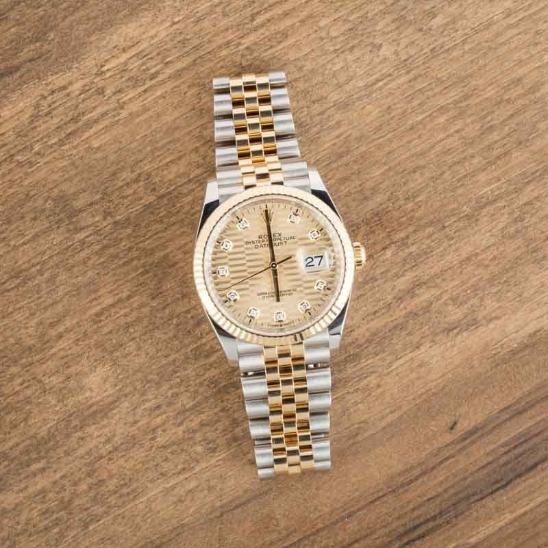 Rolex Datejust 36 Ref 126233 Fluted Motif Diamond Dial - 5