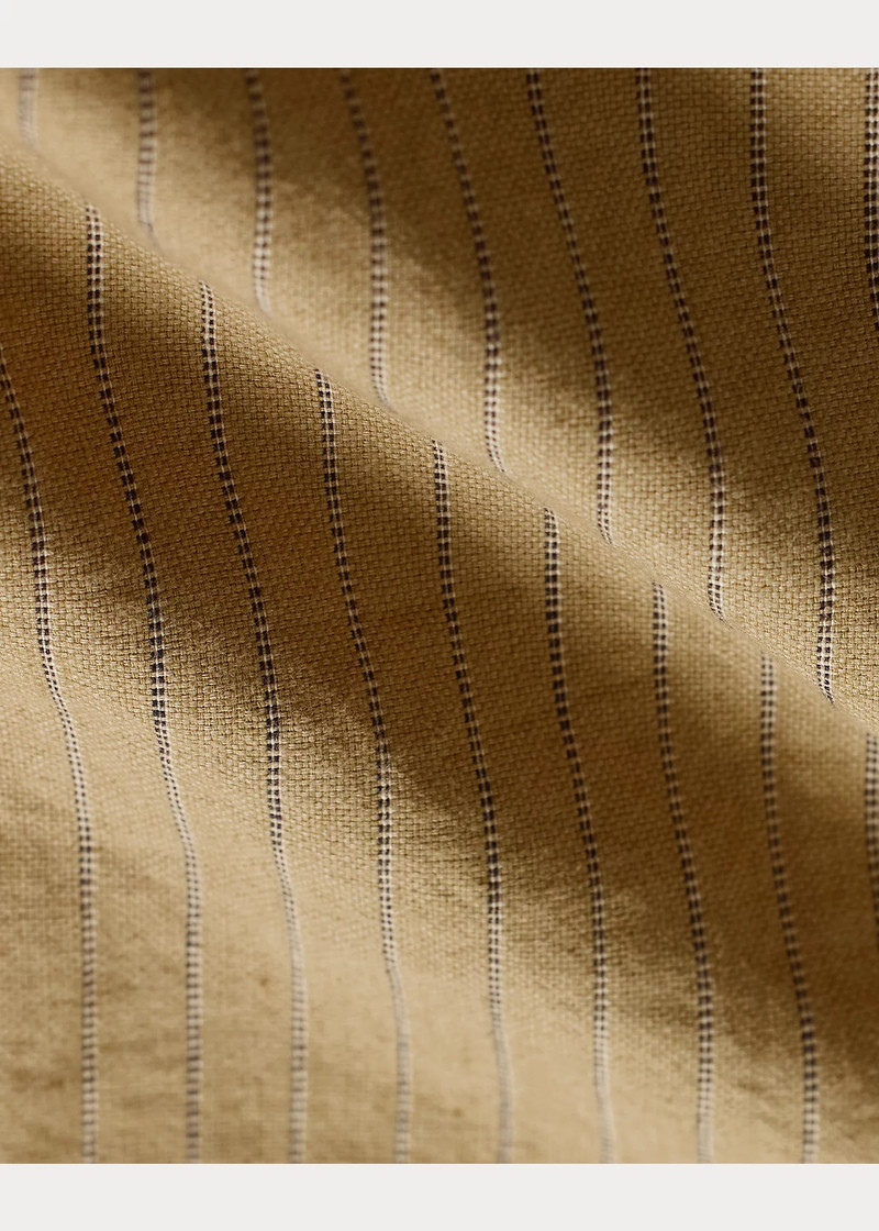 Striped Linen-Cotton Shop Coat 6