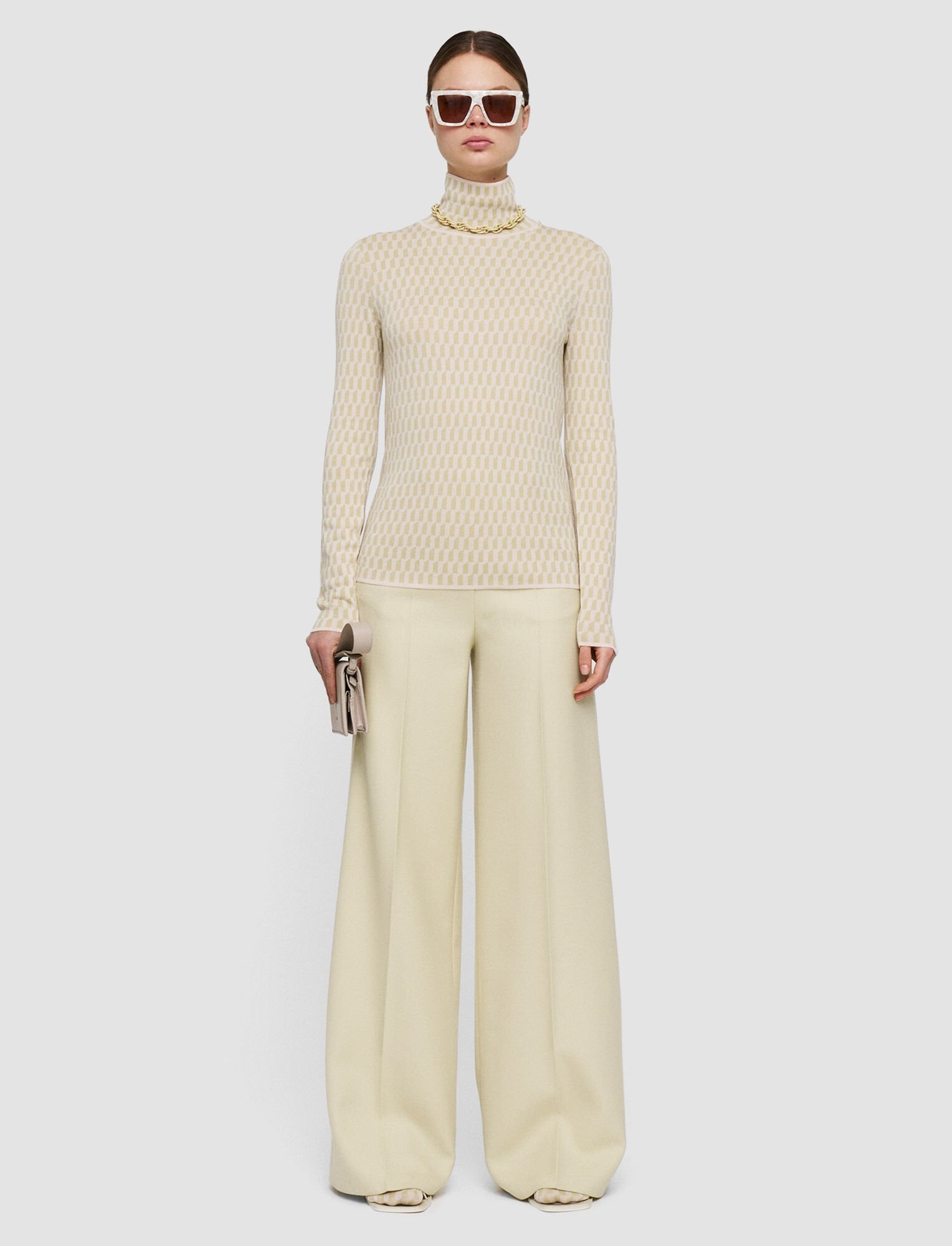 Fine Alcove Jacquard High Neck Jumper - 2