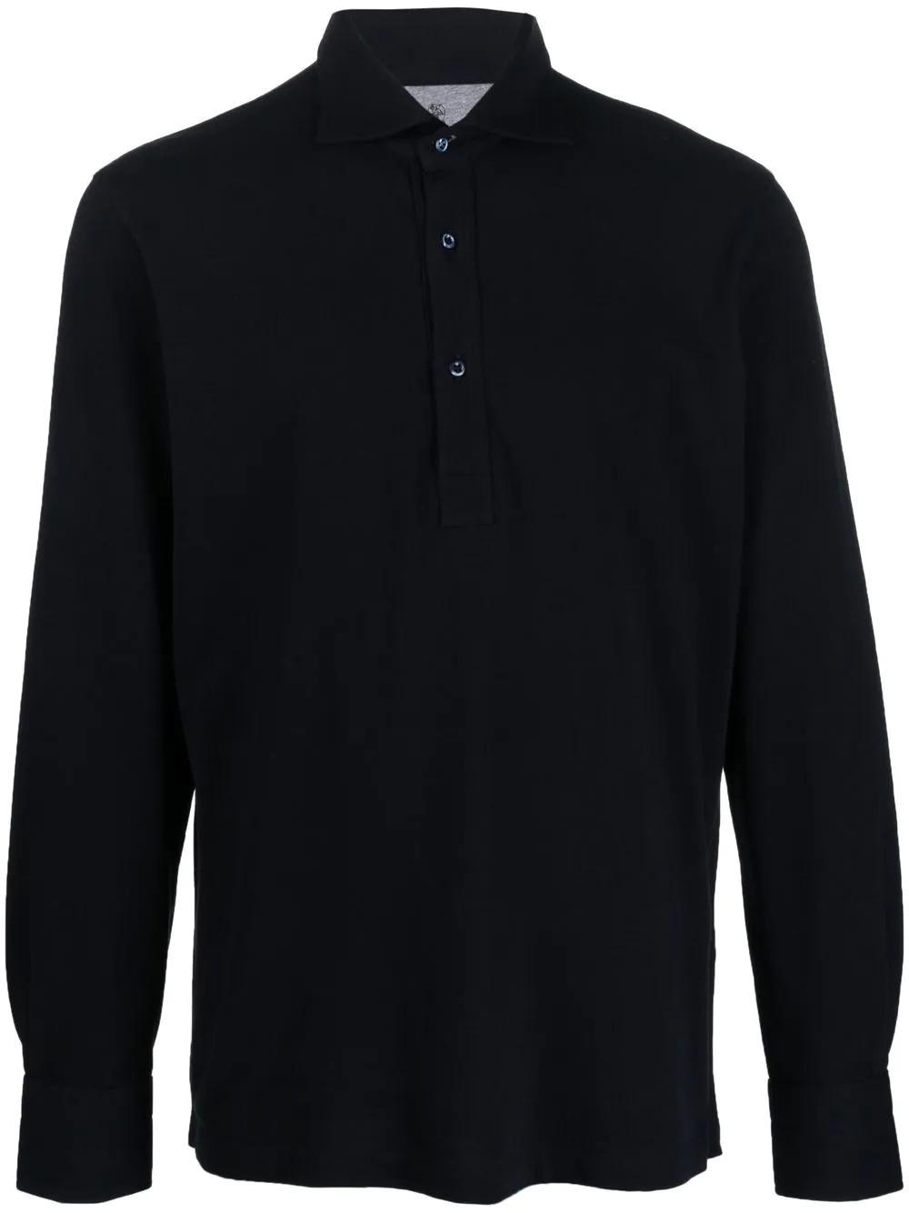 shirt-style long-sleeve polo shirt - 1