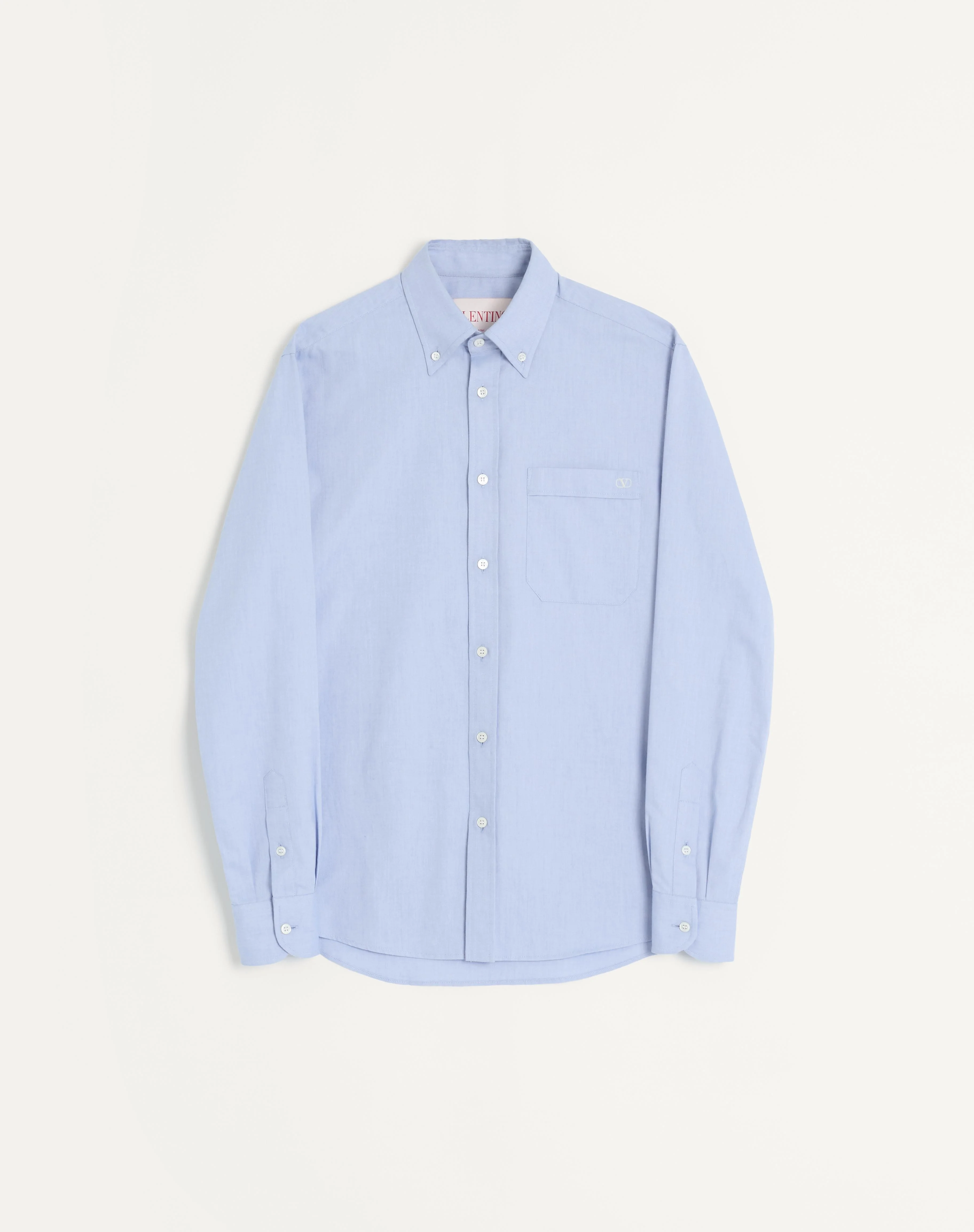 COTTON OXFORD SHIRT WITH VLOGO EMBROIDERY - 1