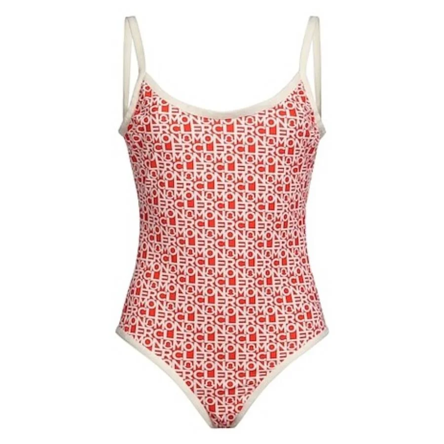 Moncler Logo Print Swimsuit, Size Medium - 1