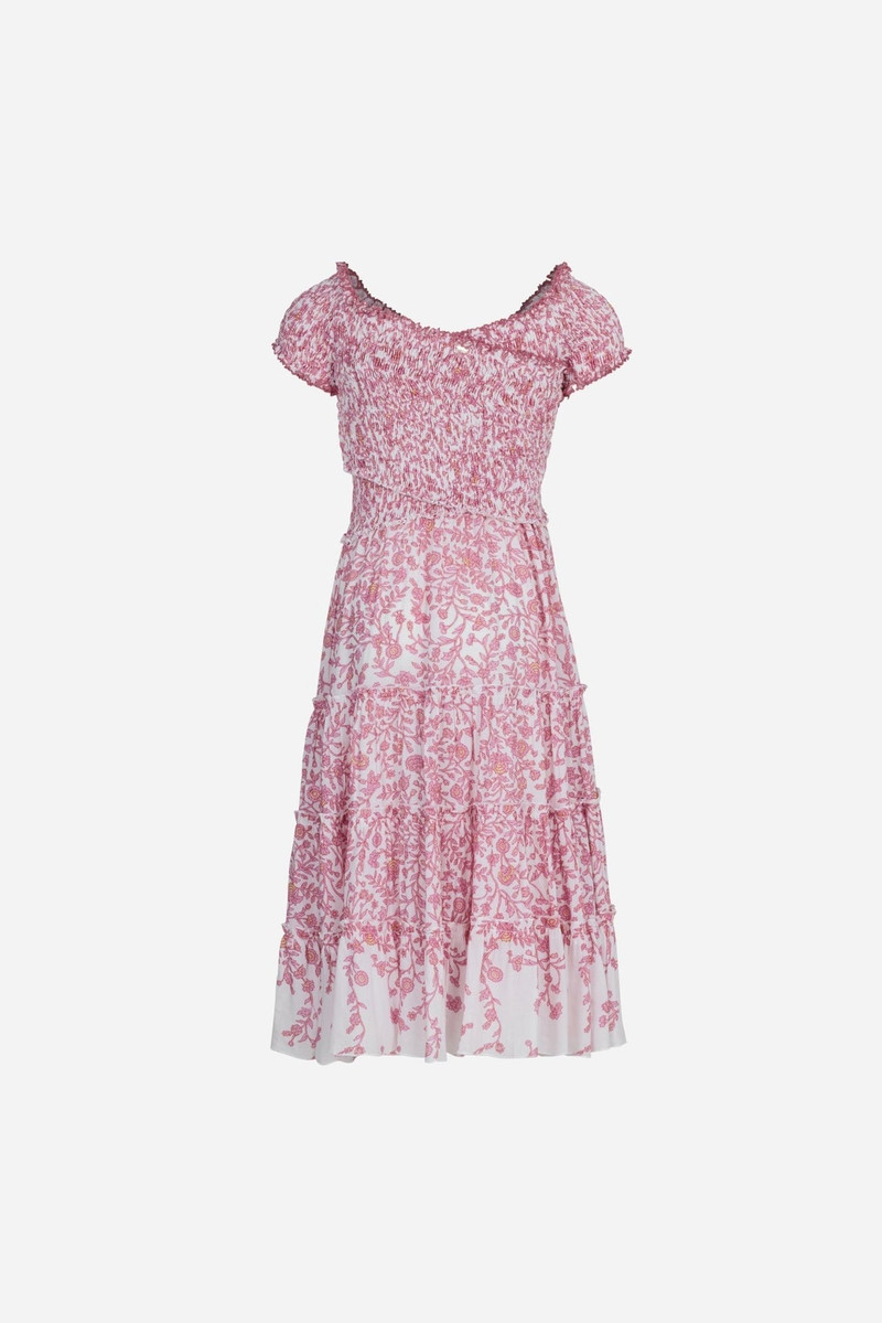 Poupette St Barth Long Dress Soledad for girls - Pink Lazuli outlook