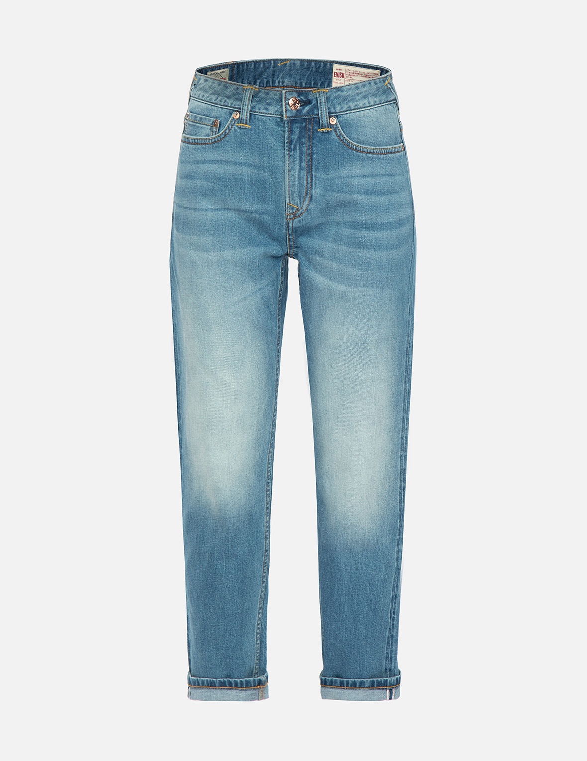 TSUBAKI BROCADE-PATTERN SEAGULL EMBROIDERY STRAIGHT LEG JEANS - 1