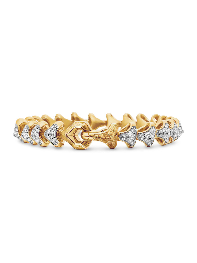 Men's Armory Link Bracelet in 18K Yellow Gold - Diamond 6