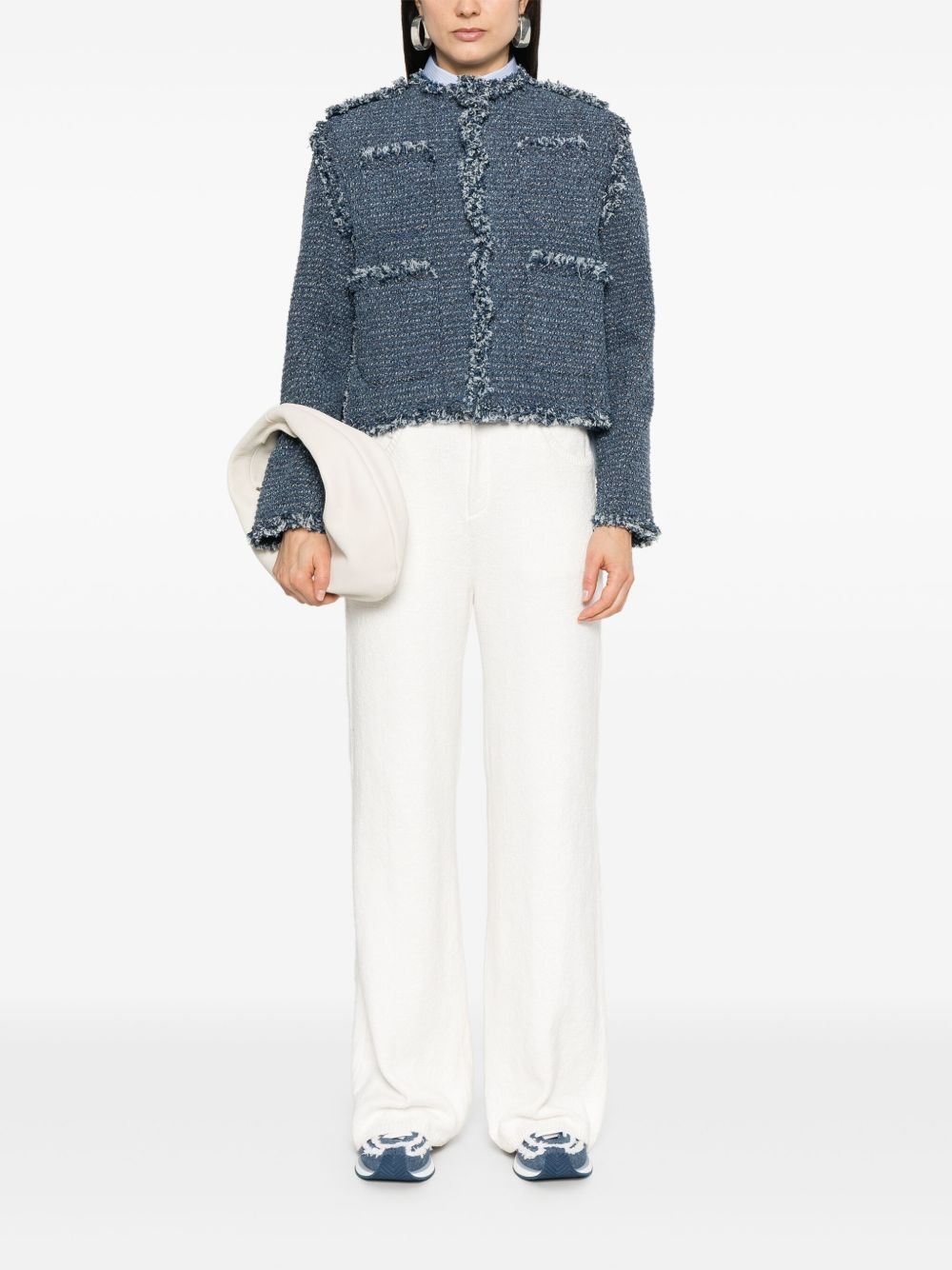 panelled tweed jacket - 2