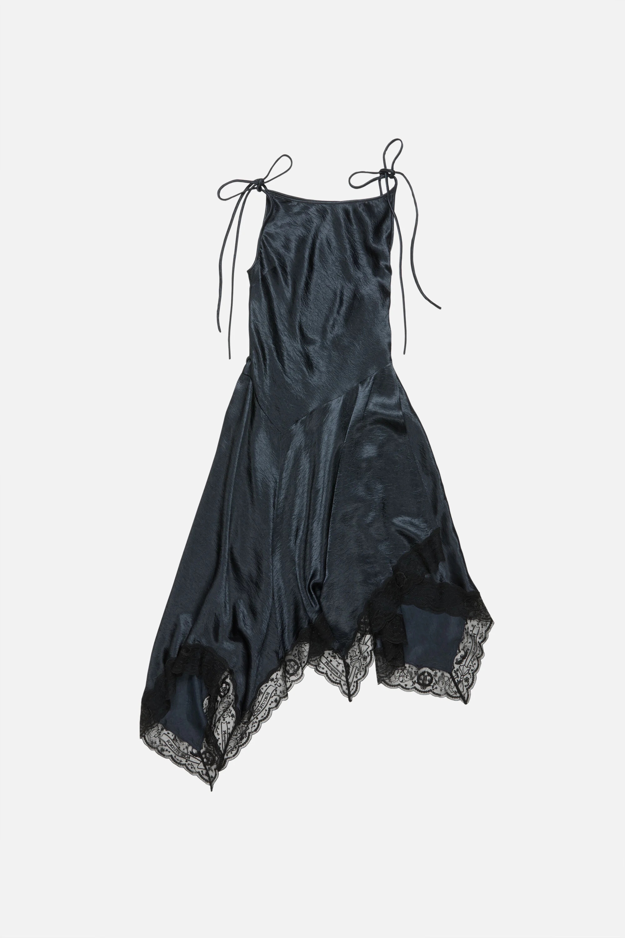 Satin lace dress - Petrol blue - 6