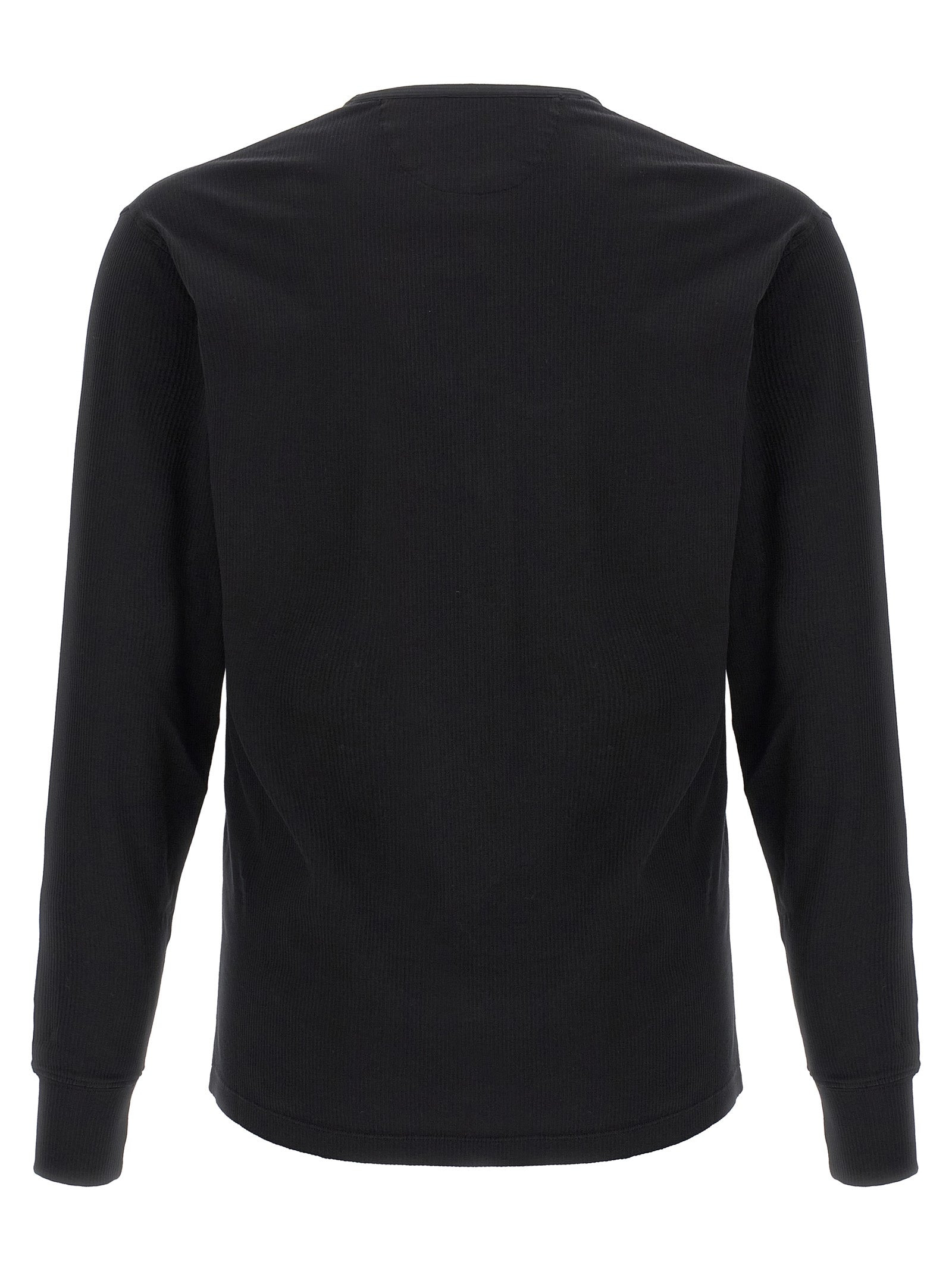 Ribbed Cotton T-Shirt Black - 2