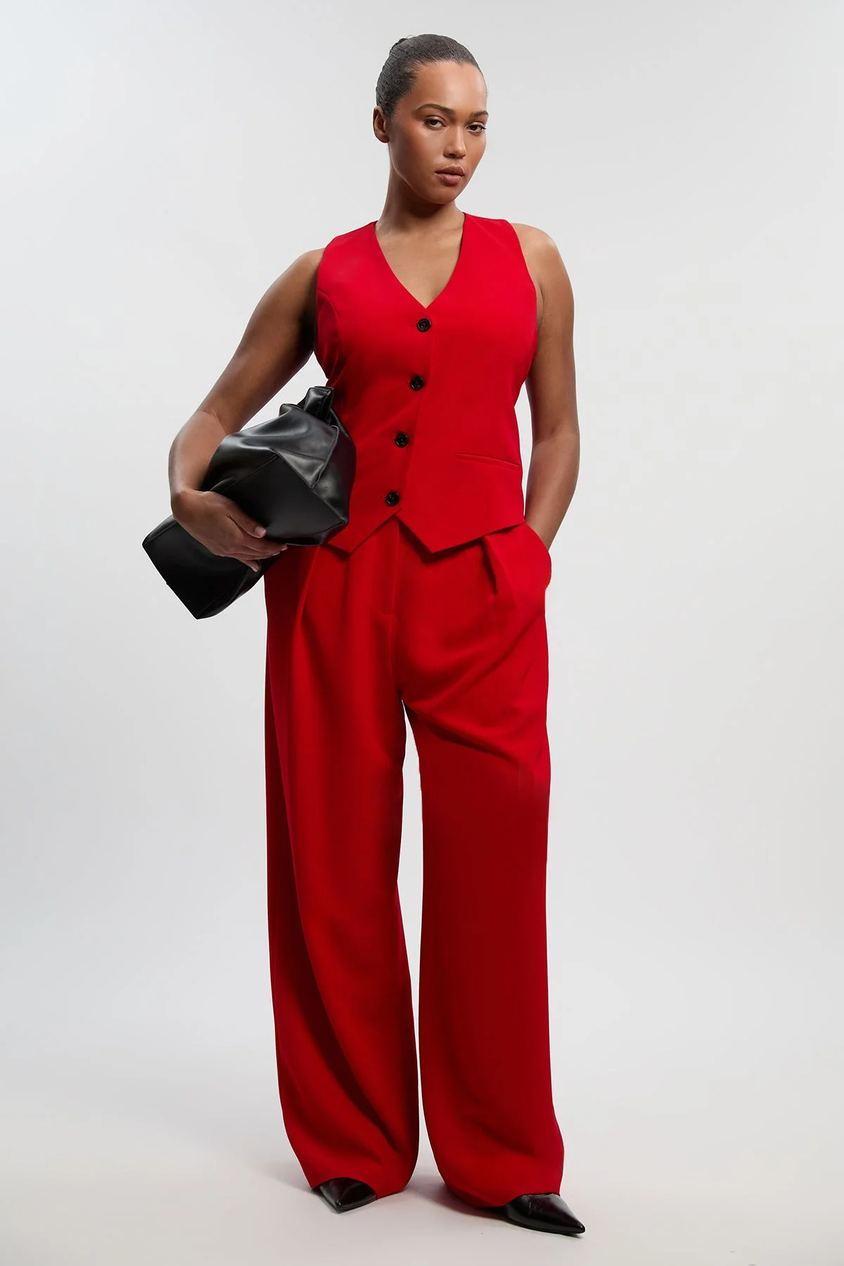 Plus Size Soft Tailored Wide Leg Trouser - 1