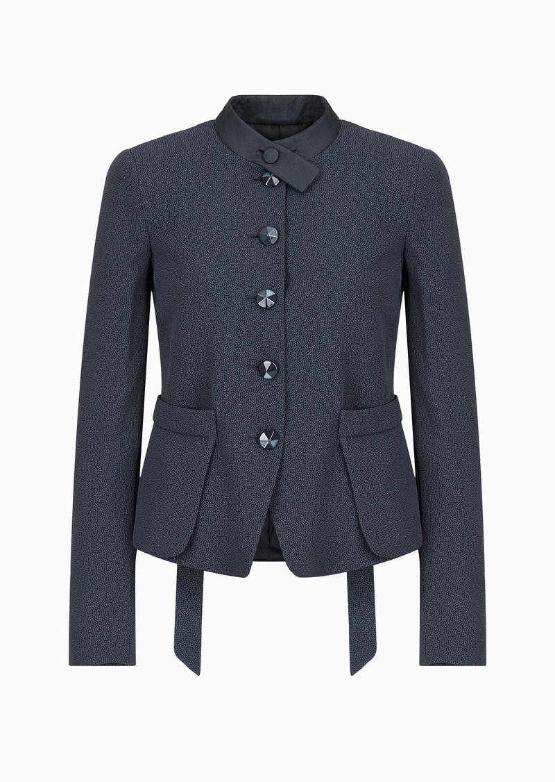 Faux-galuchat fabric jacket with martingale 1