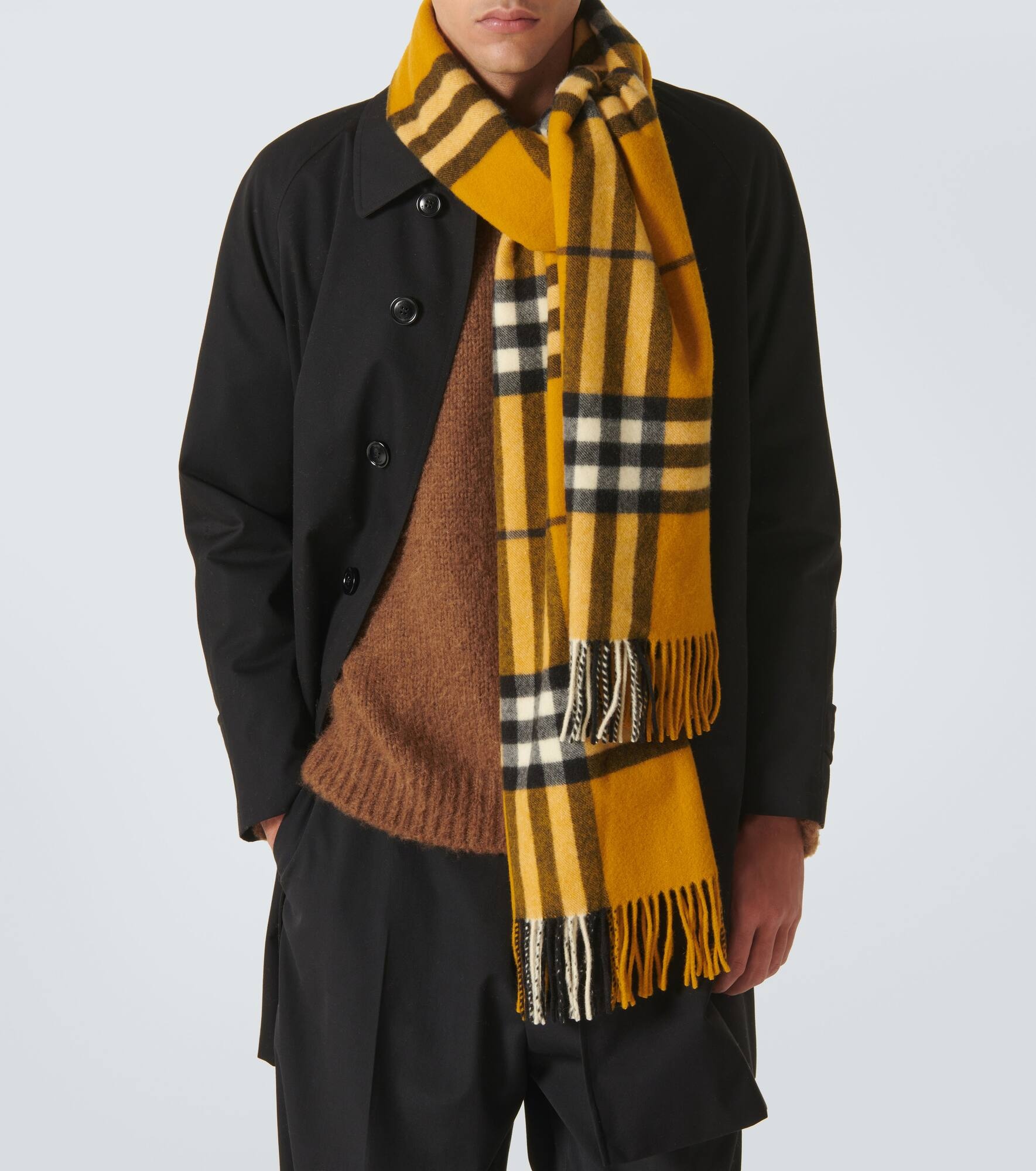 Burberry Check fringed cashmere scarf - 2