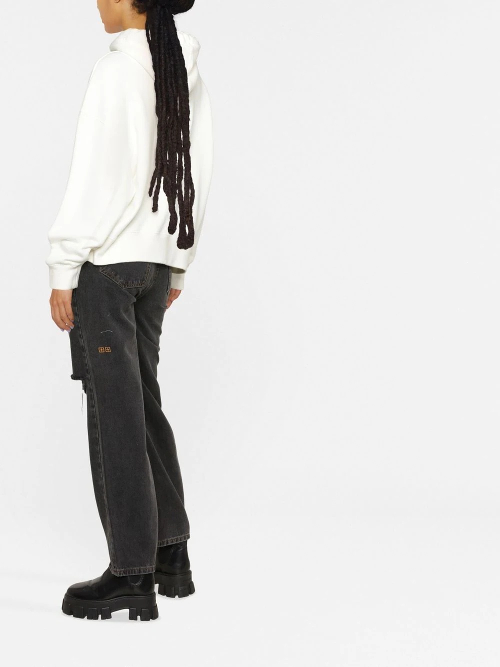 graphic-print cotton hoodie - 3