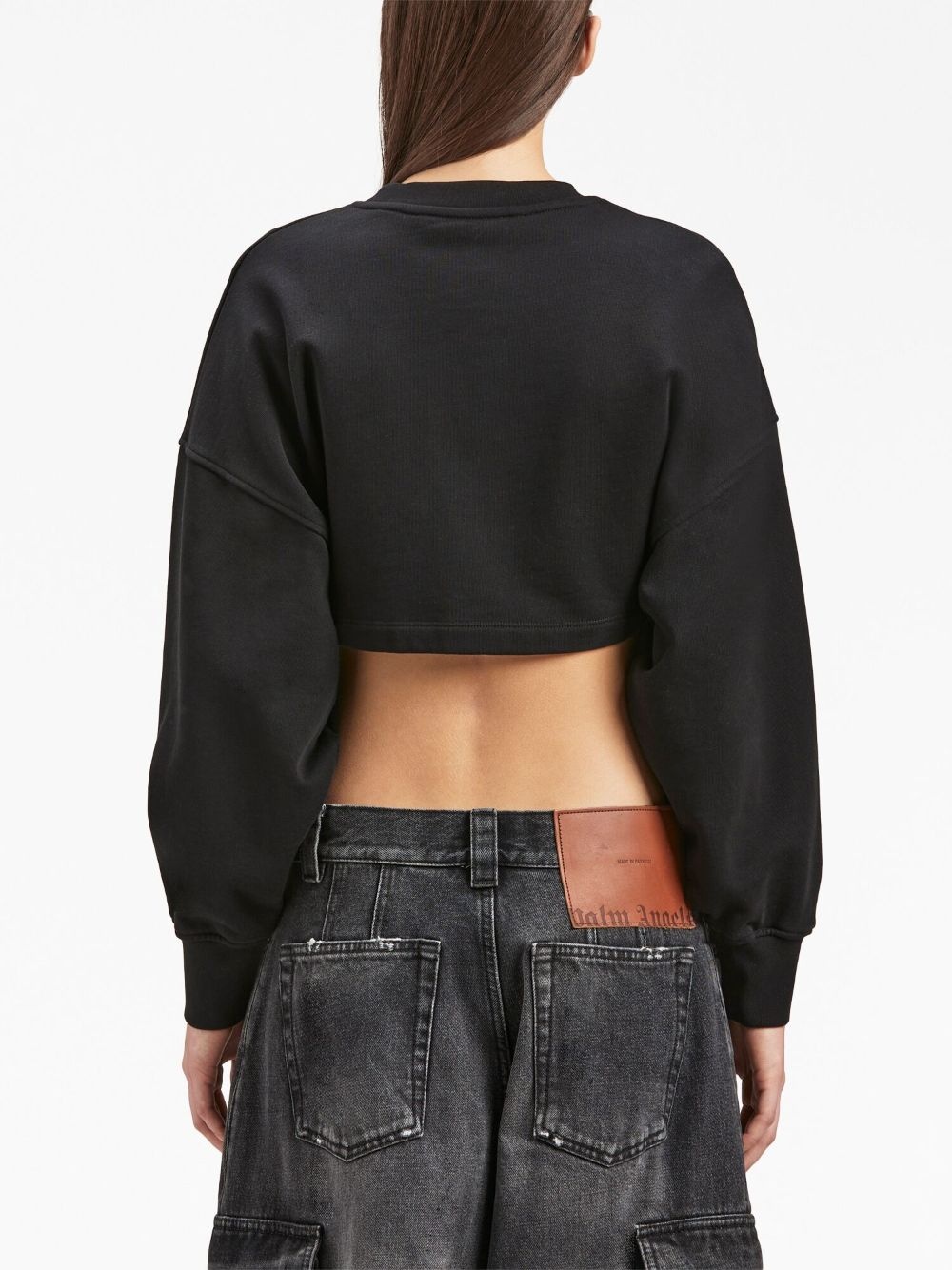 ruched-detail cropped sweatshirt - 5