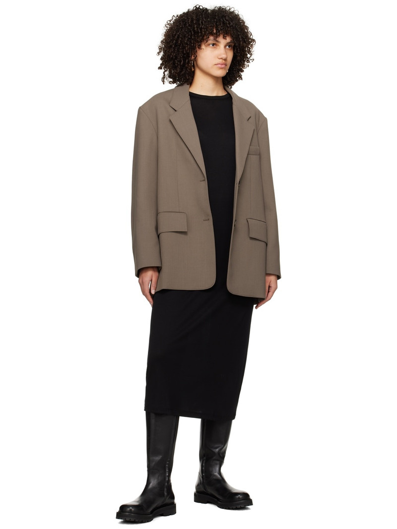 Studio Nicholson Brown Notched Lapel Blazer outlook