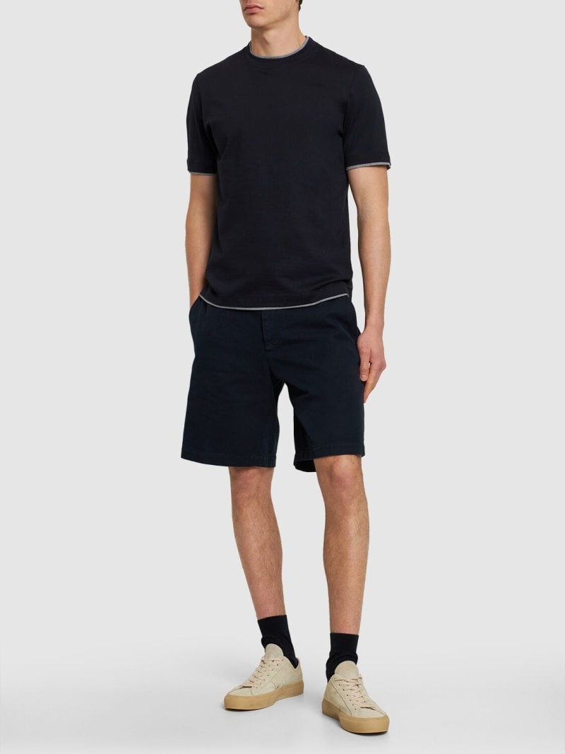 Layered cotton jersey solid t-shirt - 2