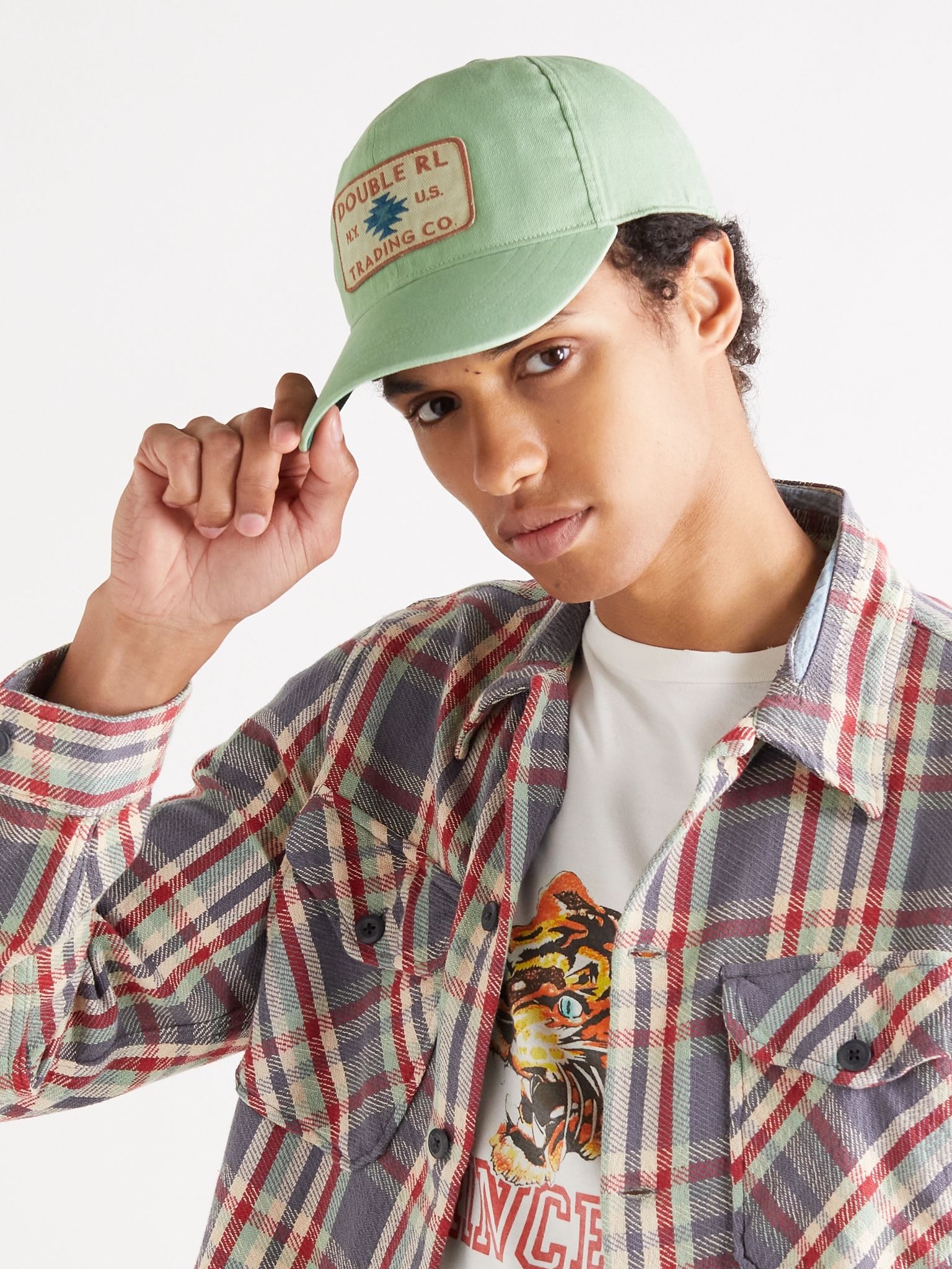 Logo-Appliquéd Cotton-Twill Trucker Cap Green - 2