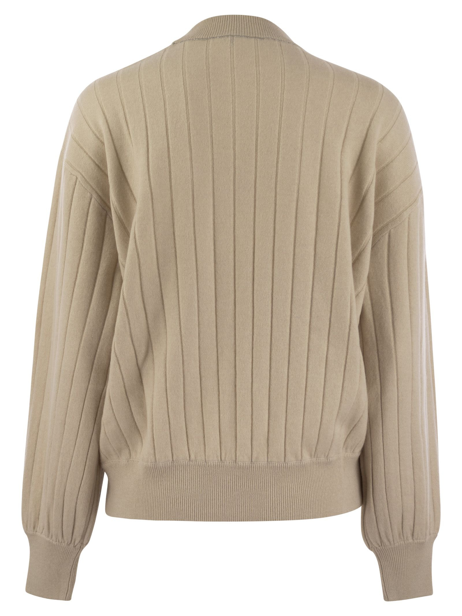 Brunello Cucinelli Women Cashmere V-Neck Sweater With Necklace - 2