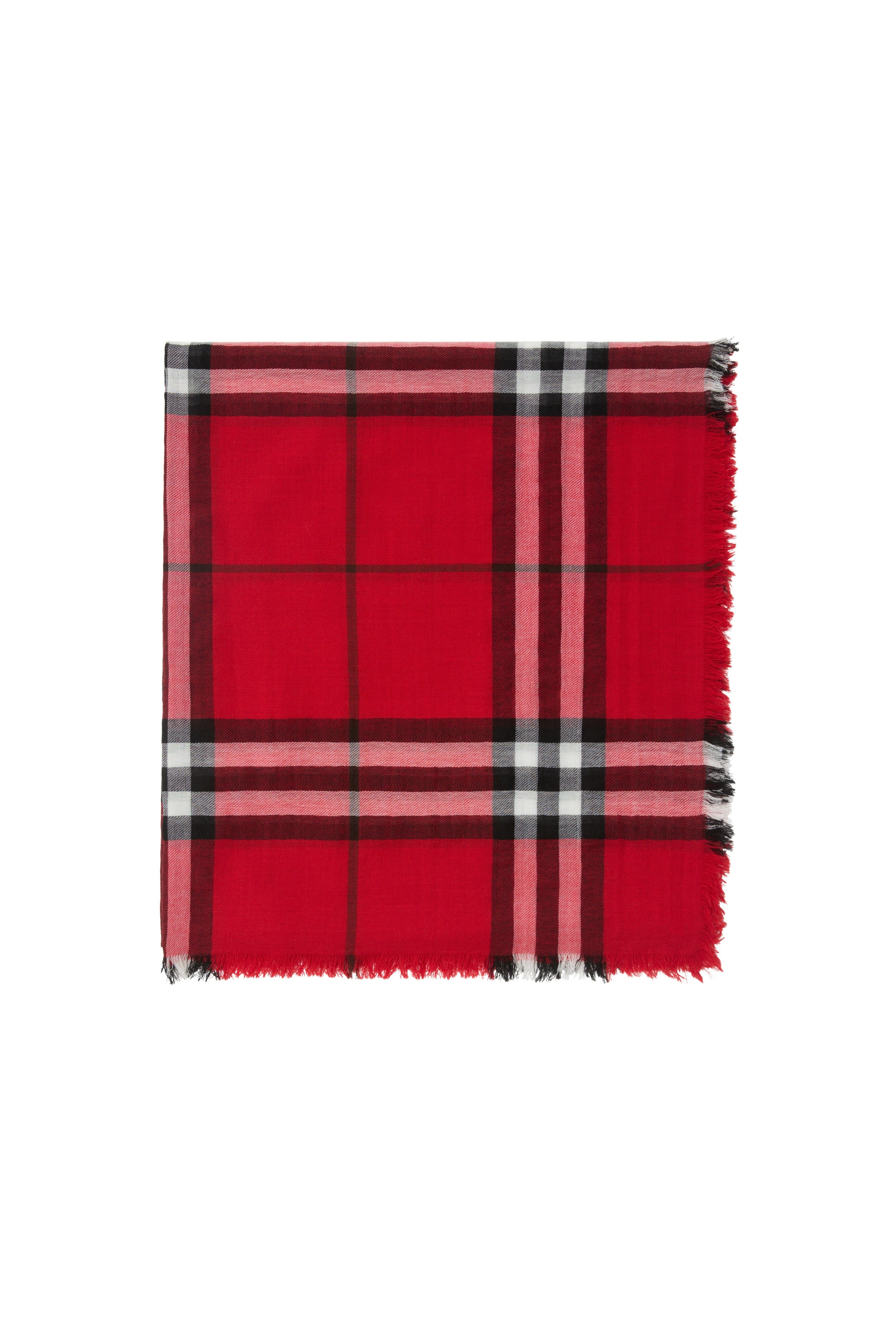 burberry Wide Check Wool Scarf in Post Red at Nordstrom - 6