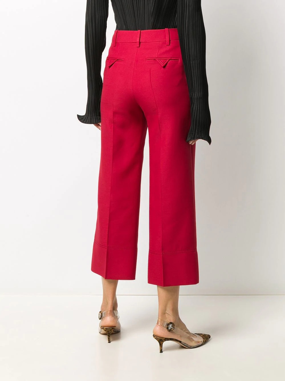 cropped virgin wool trousers - 4