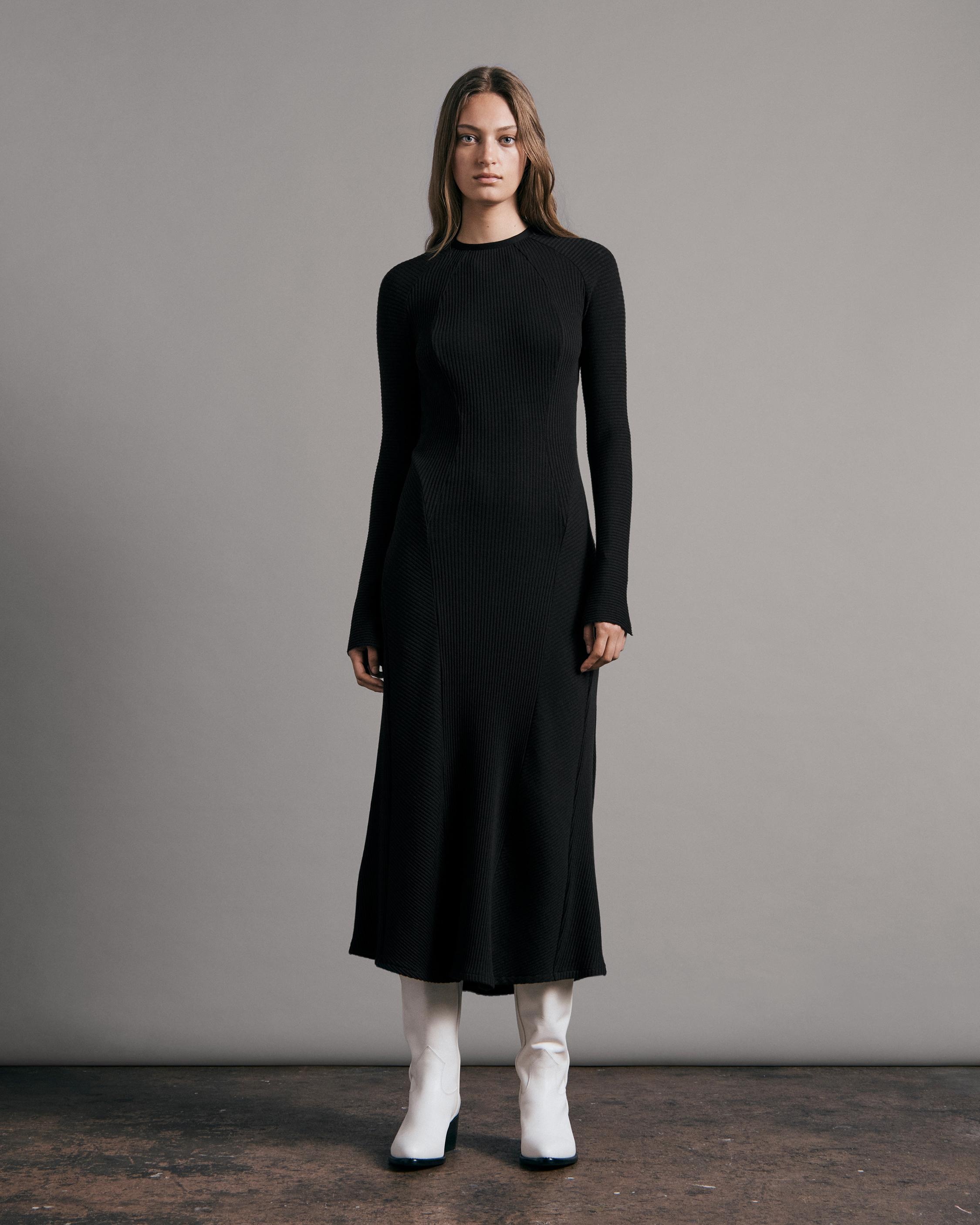 Echo Rib Long Sleeve Midi Dress
Cotton Dress - 1