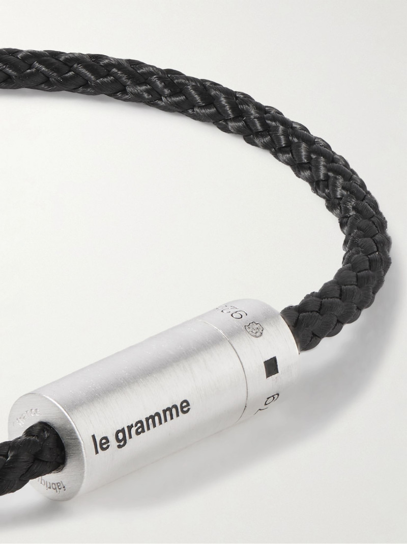 7g Braided Cord and Sterling Silver Bracelet Black 4