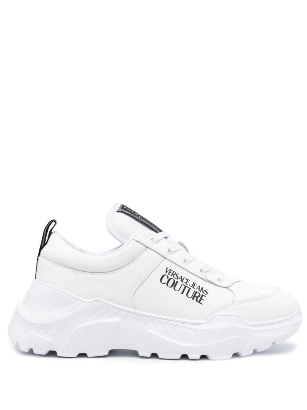 logo-print leather sneakers - 1