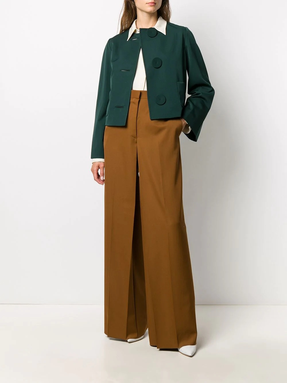 cropped bell sleeve jacket - 2