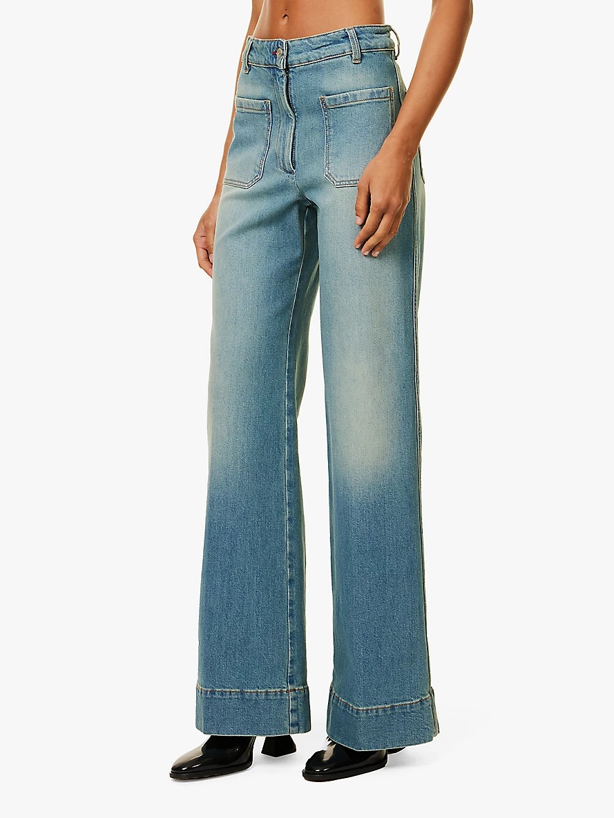 Alina high-waist wide-leg stretch-denim jeans - 3