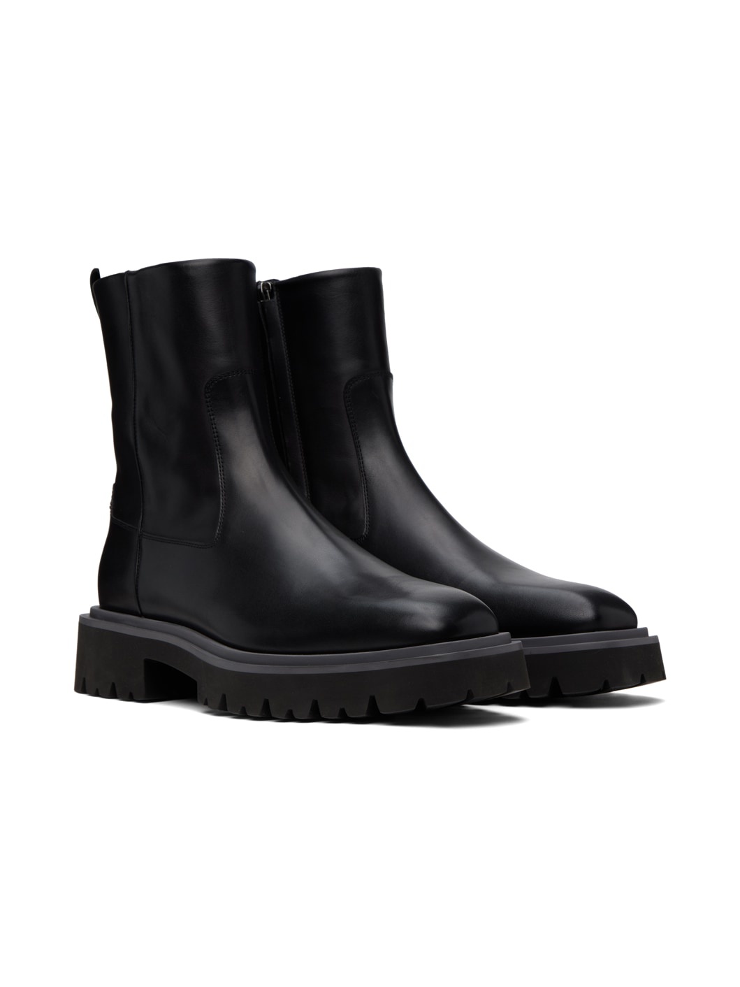 Black Leather Chelsea Boots - 4