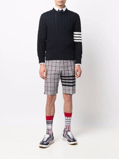 Thom Browne 4-Bar cable-knit jumper outlook