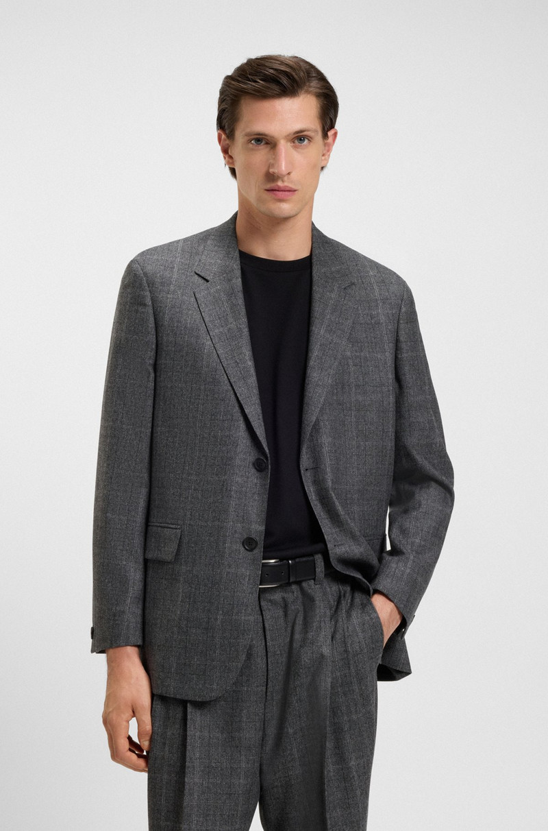 CHECKED RELAXED-FIT JACKET IN STRETCH WOOL 2