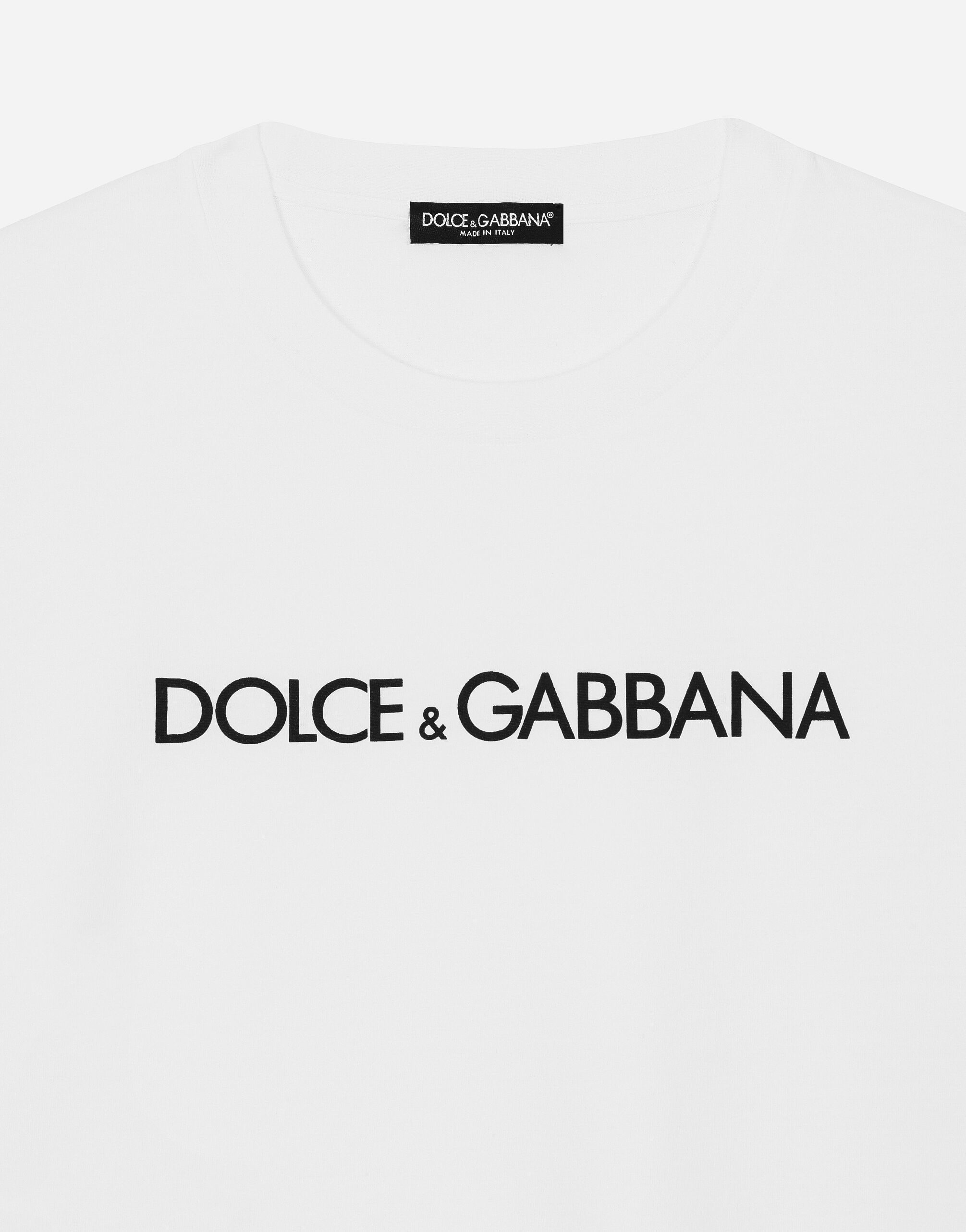 Short-sleeved cotton T-shirt with Dolce&Gabbana lettering - 4